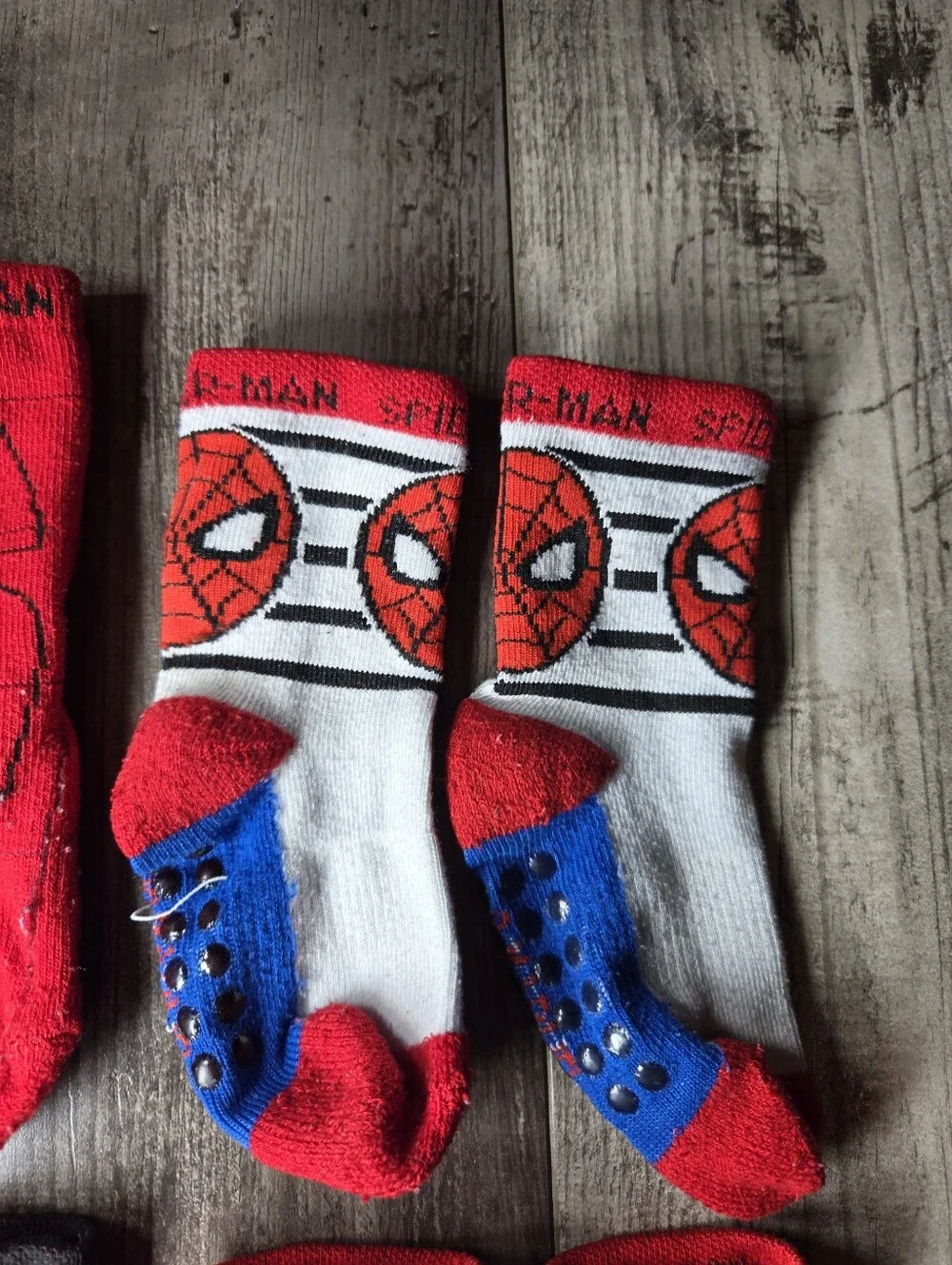 Marvel Spider‑Man Red & Blue Non‑Slip Socks Set – Boys 12m‑2T